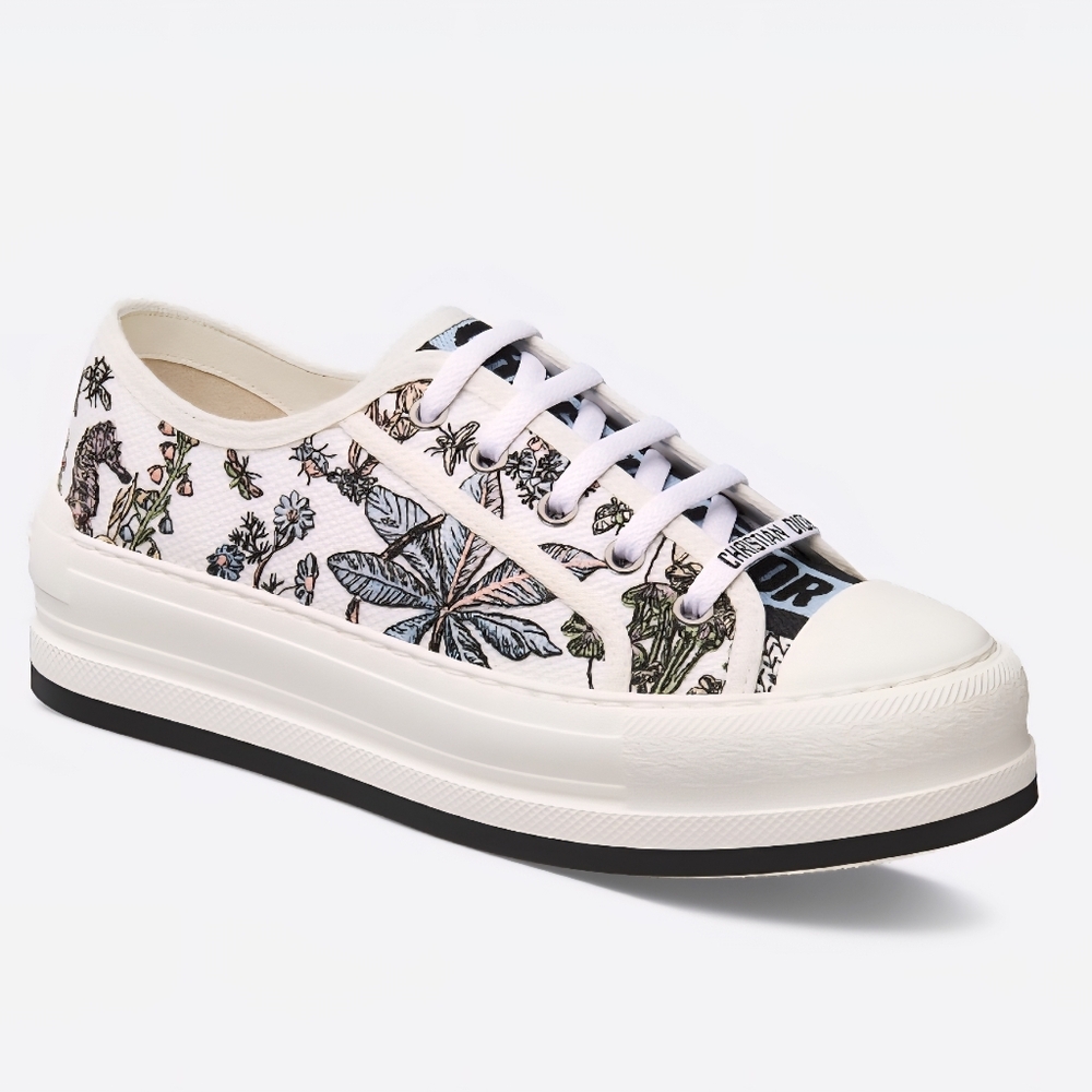 $1,100 Dior Walk'n'Dior Cabinet De Curi Sneaker White Floral Cttn EU 39 US 9 NWB